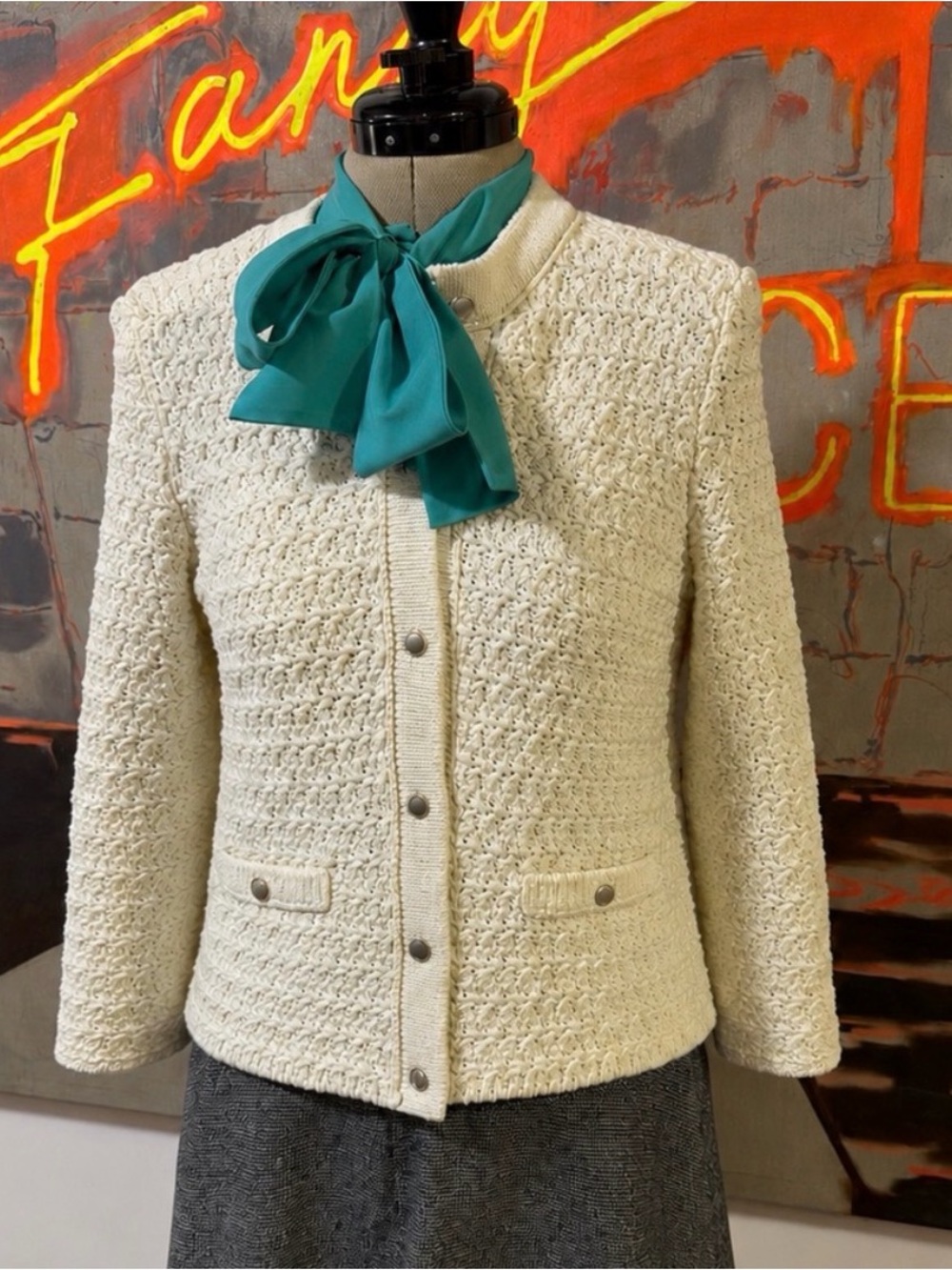Halogen Ivory, Textured Lady Jacket | Quiet Luxury